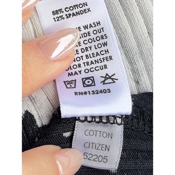 Cotton Citizen Ibiza Crop Tank Top Black White Tie Dye Ribbed Stretch - Medium - Picture 12 of 15